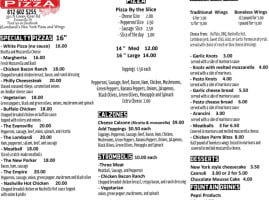 Lombardi's New York Pizza Wings menu