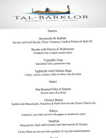 Tal-barklor menu