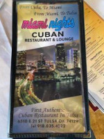 Miami Nights Cuban menu