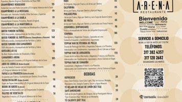 Arena Restaurante Bar menu
