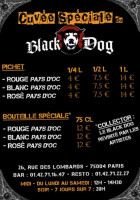 Black dog menu