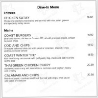 Coast Cafe And Takeaway menu