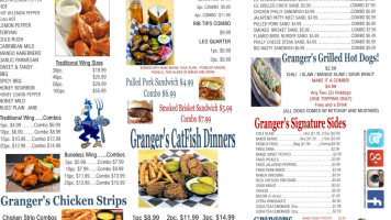 Grangers Hot Wings Bbq And Burgers menu