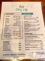 Chez Lily Cafe menu