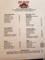 Pit Stop Smokehouse menu