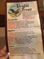 Double Front Cafe menu