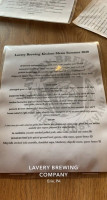 Lavery Brewing Company menu