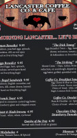 Lancaster Coffee Co. Cafe menu
