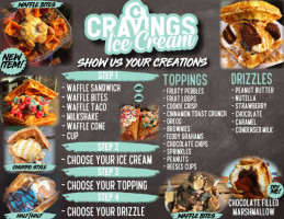 Cravings Ice Cream menu