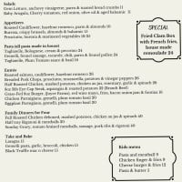 Cappella menu