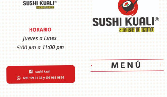 Sushi Kuali Cosala menu