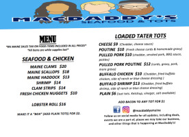 Macdaddys Seafood Tots menu