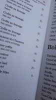 Hôtel Du Chasseron menu