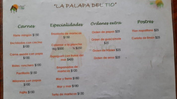 Palapa Del Tio menu