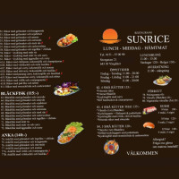 Sunrice menu