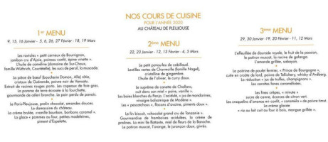 Chateau De Pleujouse menu