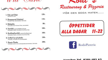 Vansbro Restaurang menu