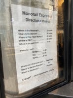 Monorail Espresso menu