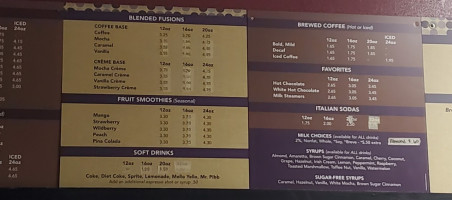 Impressed Coffee Company menu