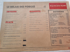 Le Relais des Forges menu