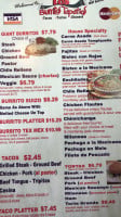 Los Burritos Tapatios menu