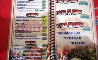 La Parrillada Azteca menu