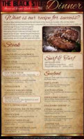 The Black Steer menu