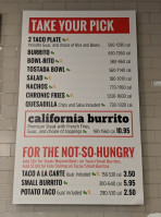 Chronic Tacos menu
