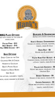 Hank's Grill menu