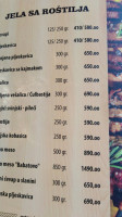 Babatovo Restoran menu