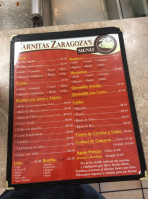 Carnitas Zaragoza menu