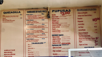 Pupusería Taquería Mercy menu