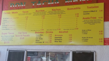 Don Tacha menu
