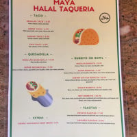 Maya Halal Taqueria menu