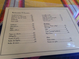 Restaurante El Crucero menu