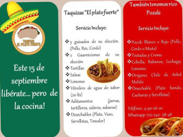 Taquizas El Plato Fuerte menu