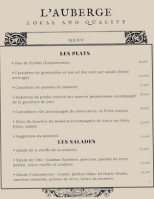 Auberge Du Pre Du Frene menu