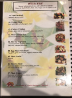 Asian Cafe menu