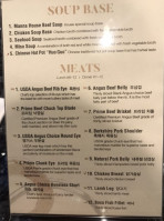 Manna Shabu menu