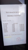 Pizzeria Daniela S Ubytovaním menu