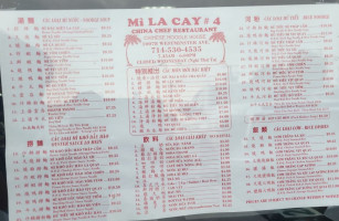 Mi La Cay menu