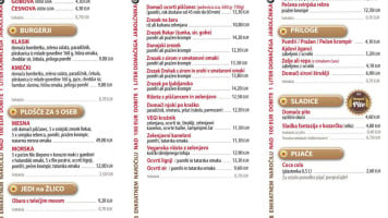 Gostilna Rekar menu