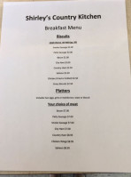 Shirley's Country Kitchen menu