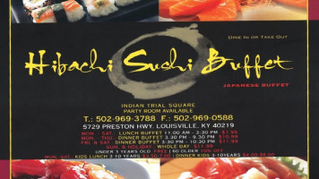 Hibachi Sushi Buffet menu