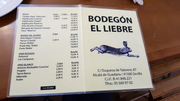 Bodegón El Liebre menu