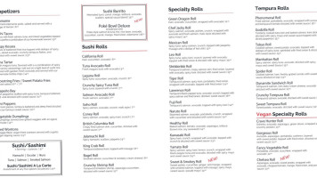 Sushi Tokyo Chelsea menu