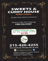 Sweets Curry House menu