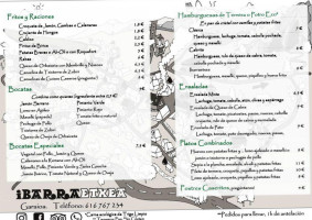 Bar Restaurante Ibarraetxea menu