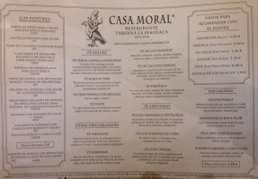 Casa Moral menu