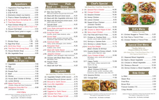 Cw Asian Dishes Tea Lounge menu